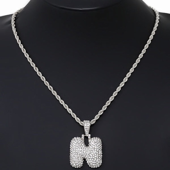 ☃️BOGO50%☃️🆕✨GOLD M✨BUBBLE LETTER INITIAL NECKLACE - Picture 14 of 16